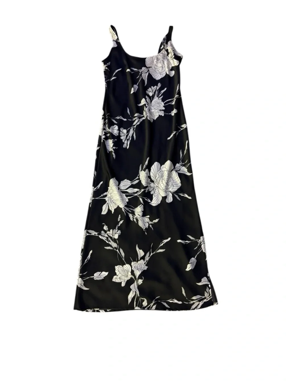 a new day Black Slip Maxi Dress with White Floral Print - Picture 2 of 4